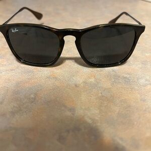 Ray-Ban Tortoiseshell Frame Sunglasses with Dark Lenses